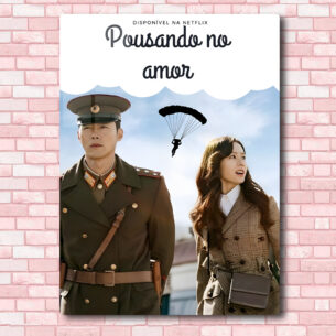 Quadro de Metal Dorama Pousando No Amor 20x28 cm
